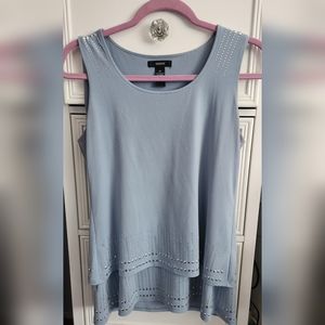 Alfani Layered Sleeveless Shirt With Silver Detail Size XS